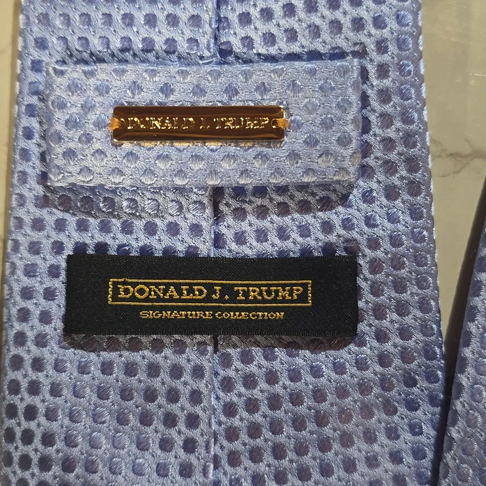 Sophisticated Light Blue Textured Tie By Donald Trump